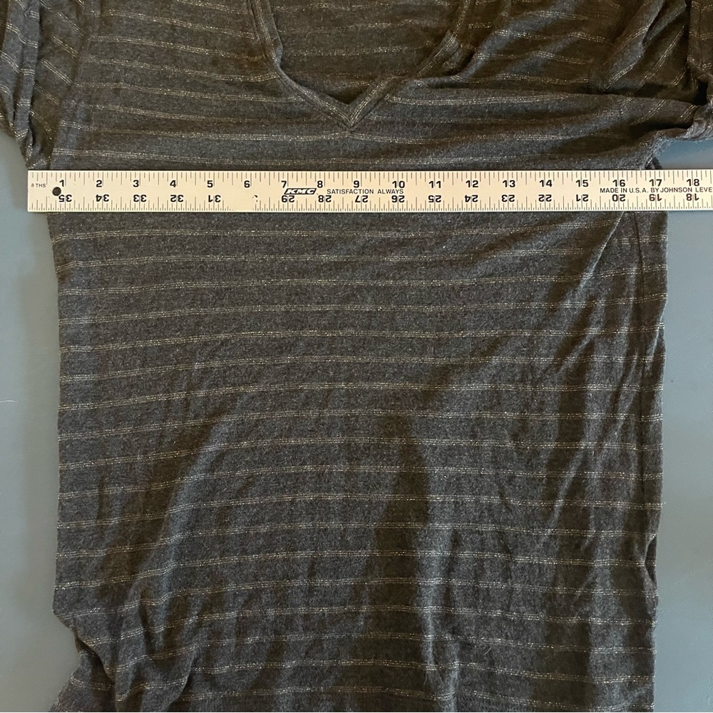 Rails Sami Charcoal Bronze Stripe V-Neck Long Sle… - image 6